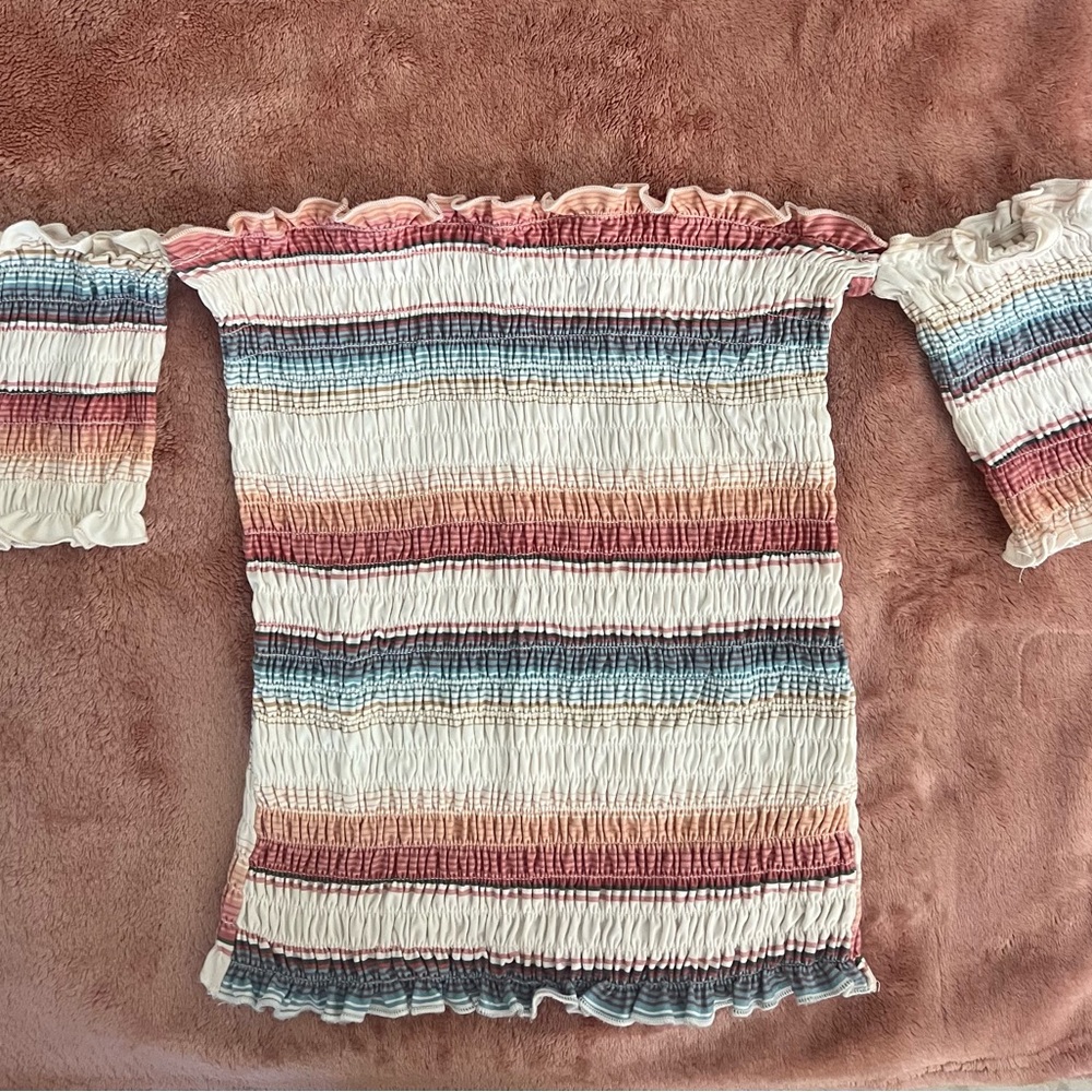 Liberty Pink and Cream Smocked Top